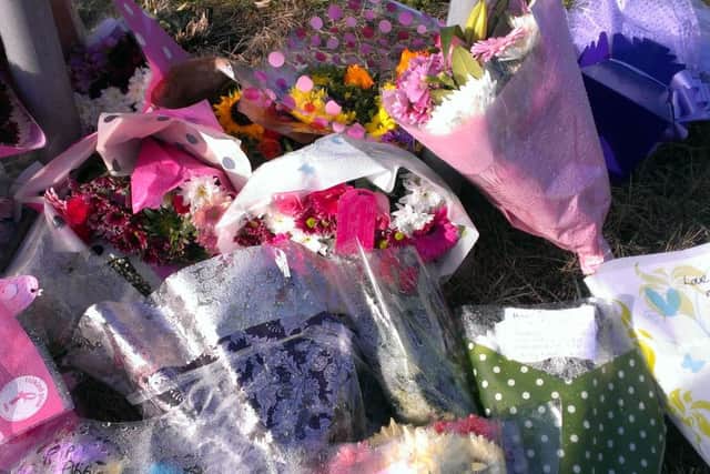 Abbie Chambers flowers left at scene