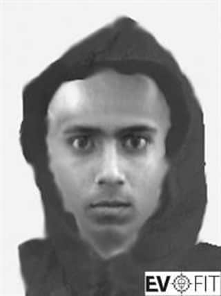 An e-fit image released by Derbyshire police of a man wanted for sexually assaulting a woman in Alfreton Park.