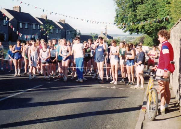 Runners at the start of the Winster Hill Race in 1988