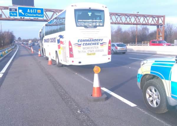 A broken down coach caused delays on the northbound M1 on Friday, February 26 2016.
