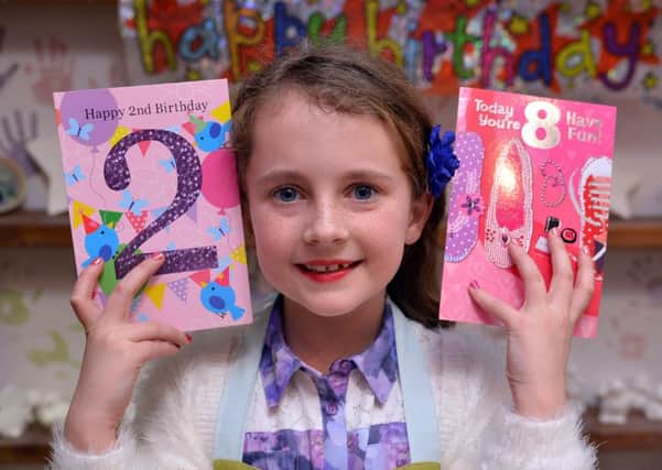 Caitlin Bown, eight celebrates her leap year birthday with family and friends at her birthday party at The Pottery, Alfreton