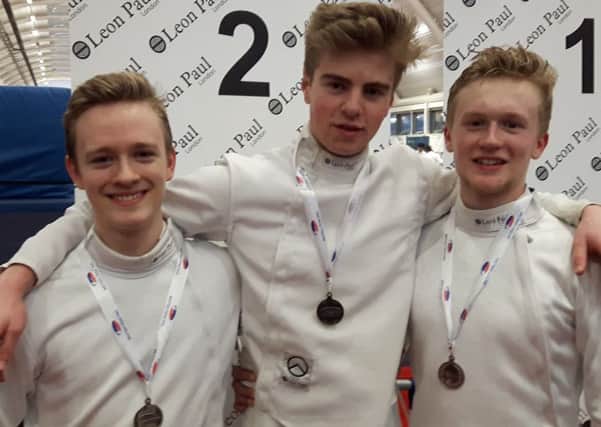 Matt Cooper, Sam Filliul and David Clewett represented Dronfield Henry Fanshawe School at the British School Team Fencing Championships 2016.
