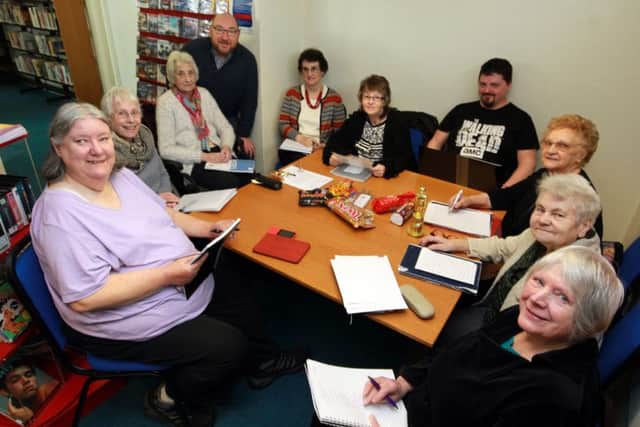 The 'Scribblers' group who meet at Newbold Library on Windermere Road.