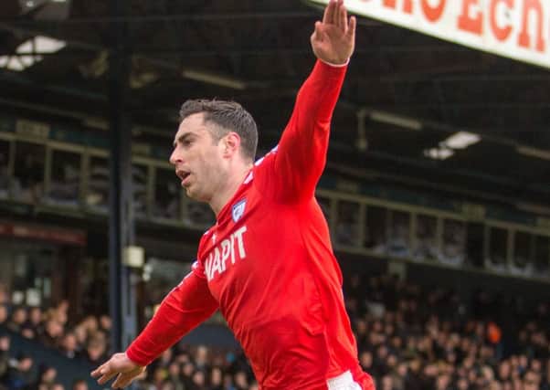 Southend United vs Chesterfield - Lee Novak celebrates his goal - Pic By James Williamson