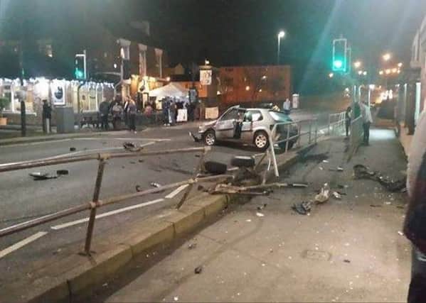 The scene of a car accident on Sheffield Road in Chesterfeld (Photo: Kris Cheney).