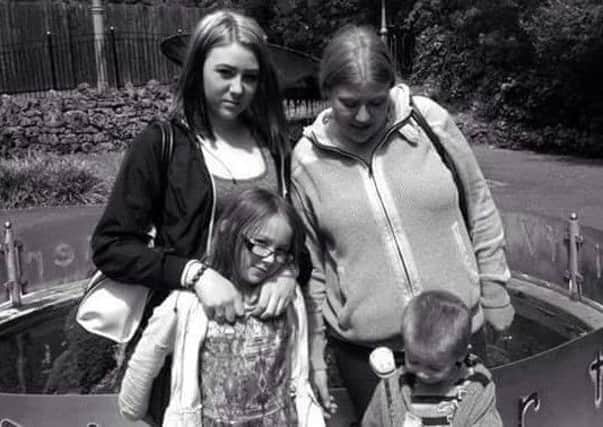 Back row: Chloe, aged 15, with her mum Gemma Stevens.
Front row: Gemma's daughter Olivia, aged eight and her son Cael, aged five.