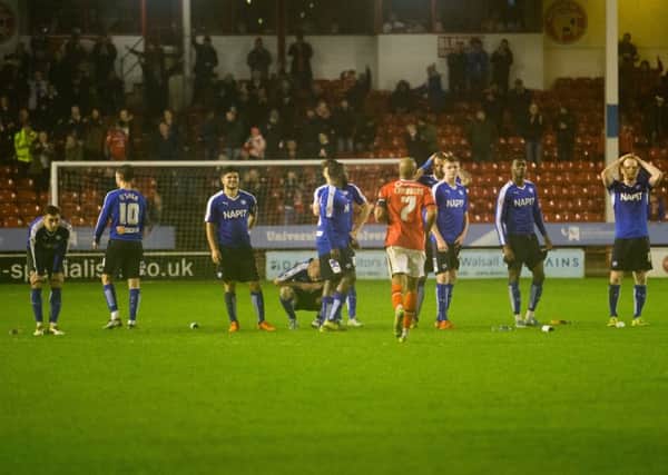 Walsall vs Chesterfield - Chesterfield players left devistated after losing to Walsall on penalties - Pic By James Williamson