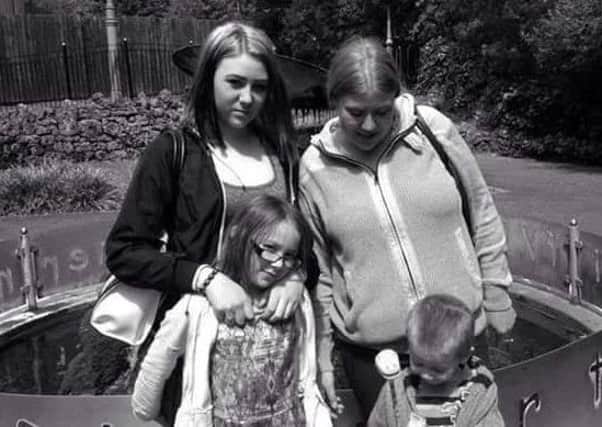 Gemma Stevens with her three children Chloe, aged 15, Olivia, aged eight and Cael, aged five.