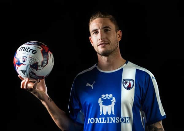 Gary Liddle models the new Chesterfield kit
