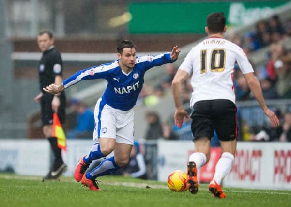 Chesterfield vs Crewe Alexandra - Chris Herd in possession - Pic By James Williamson
