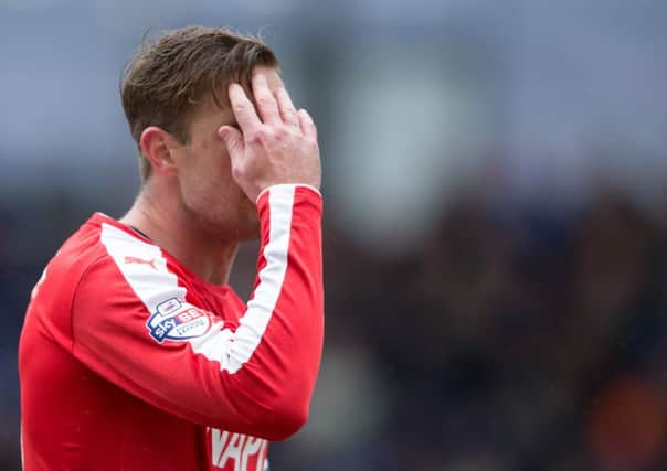 Oldham vs Chesterfield - Gary Liddle after Chesterfield crash to defeat against Oldham - Pic By James Williamson