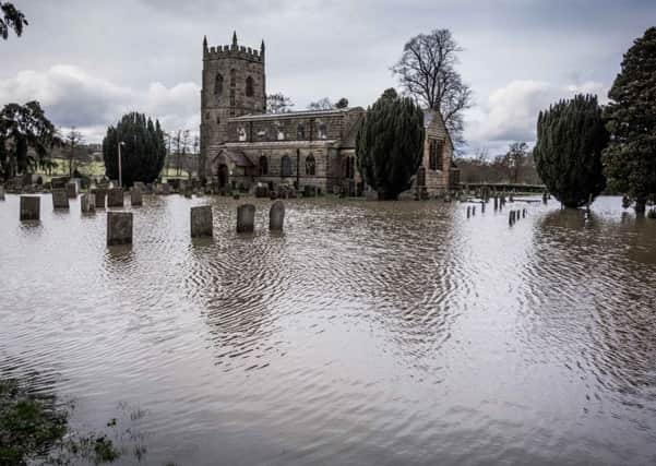 All Saints' Church, South Wingfield, which was hit by floods on Easter Monday.