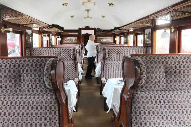 The interior of the beautifully restored carriage