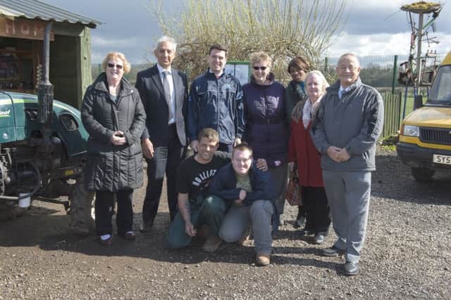 Andy Burnham MP visits Rhubarb Farm in Langwith.
