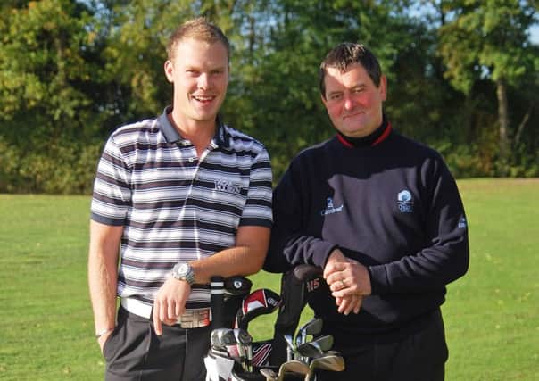 (from left) European Tour Golfer Danny Willett with coach Graham Walker at The Oaks Golf Club near Bubwith. (Willett 01 MF)