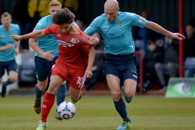 Alfreton Town v Stockport County, pictured is Jamie Jackson