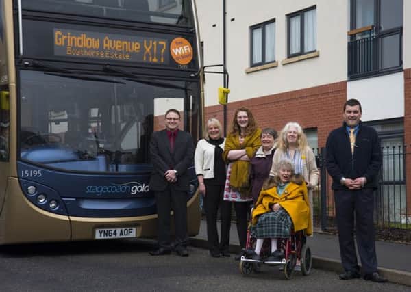 Residents of Boythorpe, Chesterfield, celebrate the new bus service.