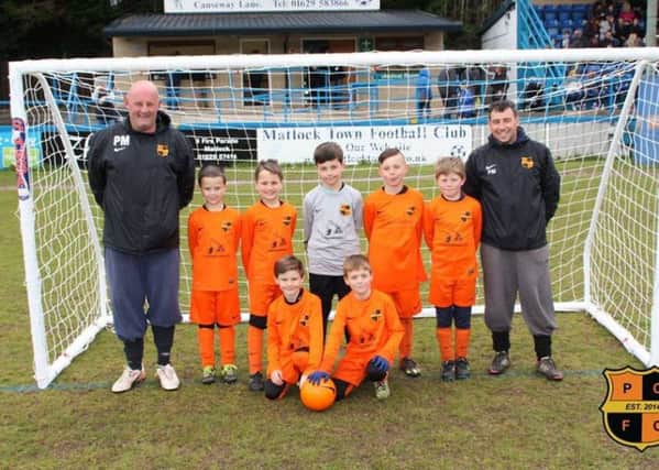 CUP FINALISTS -- the Pilsley Community team (from left), Back Row: Paul Murtagh (manager), Billy Kyte, Ethan Brunt, Peter Gingell, Murry Hunter, Will Porter and Phil Mason (coach). Front Row: Alfie Bowler and Liam Clarke.