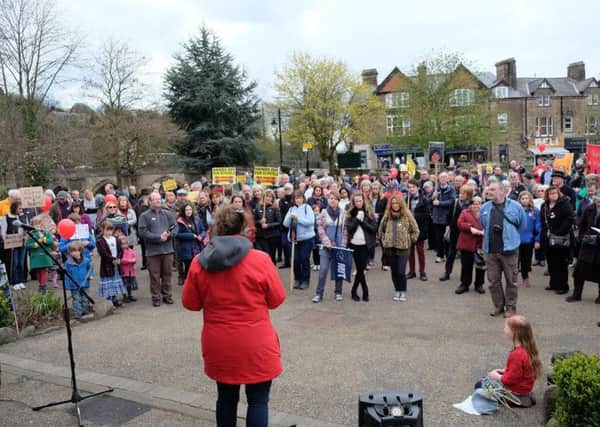Hundreds of angry and concerned parents, teachers and students staged a protest following the governments proposal to force all Derbyshire schools, including in Matlock, to become academies.