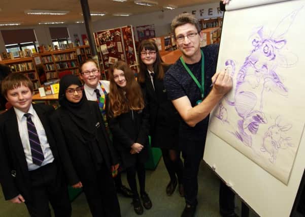 Illustrator Steve Smallwood visited Outwood Academy in Newbold to work with the pupils.