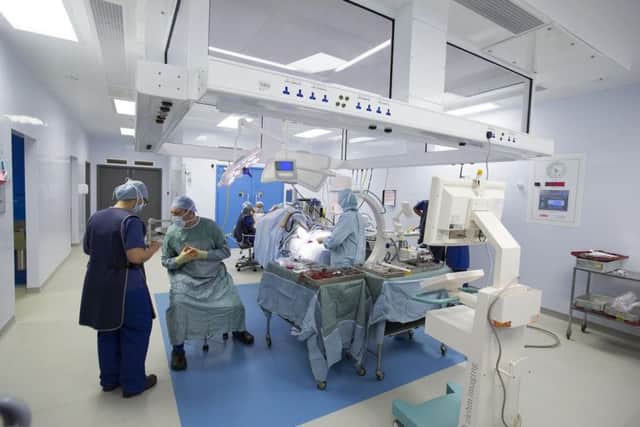 Pictured is an operating theatre at Chesterfield Royal Hospital.