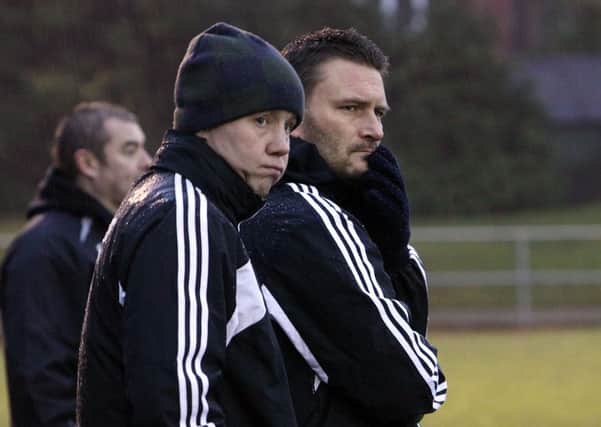 New Matlock Town managers Glenn Kirkwood and Craig Hopkins pictured at Heanor