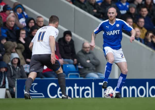 Chesterfield vs Bury - Drew Talbot on the ball - Pic By James Williamson