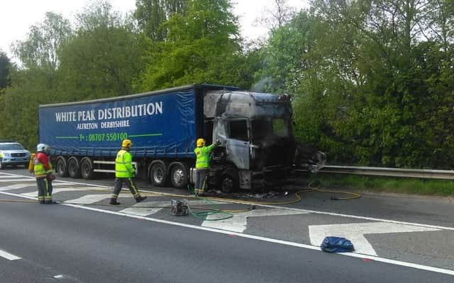 Lorry fire on the A38 near Watchhorn roundabout