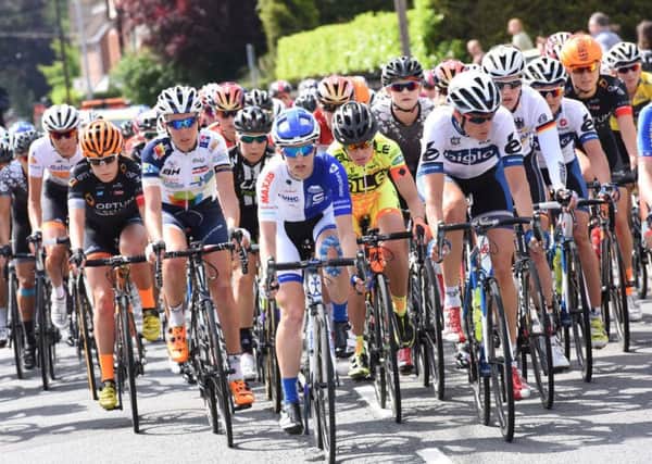 Pictured are riders in the 2015 Aviva Women's Tour cycle race.