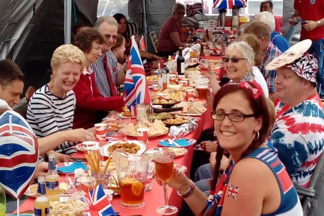 Street party held at Barry Road, Brimington Common, to celebrate the Queen's 90th birthday.
