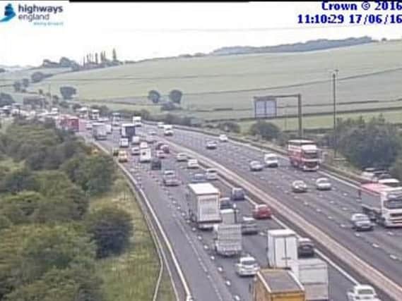M1 traffic from Highways England