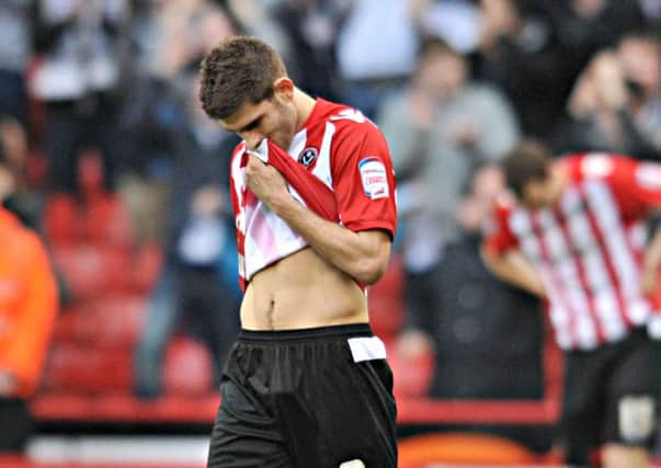 Npower League Division One 
Sheffield United vs Tranmere Rovers 

Utd's Ched Evans feels the heat, At the end of the game