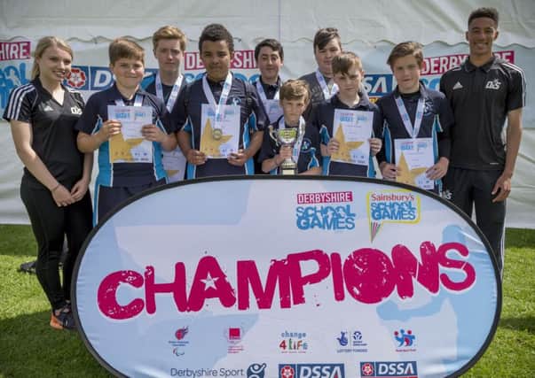 CHAMPIONS! -- the team from Shirebrook Academy who won the cricket.