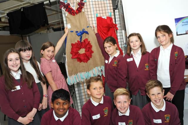 David Nieper, Fashion for Free.Pupils from Munday Church of England School with their competition entry.