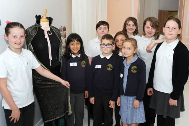 David Nieper, Fashion for Free.Ruby Rose Hinett, from Alfreton's Woodbridge Junior School with the design which she made with school pal, Georgia Golding, which was entered in the David Nieper design competition.