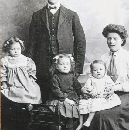 Charlotte Weston as a toddler on the left with her parents and brother and sister