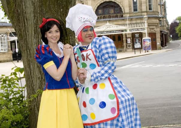 Lucy Dixon and James Holmes star in Snow White and the Seven Dwarfs at Buxton Opera House.