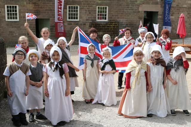 Cromford Primary School pupils in period dress welcomed the Duke of Gloucester to Cromford Mills. Pictures by Jason Chadwick.