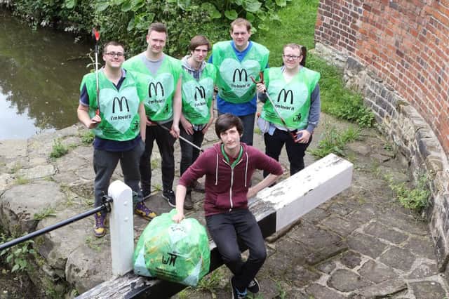 Staff from the Markham Vale branch taking part in the McDonalds litter pick along the Chesterfield Canal