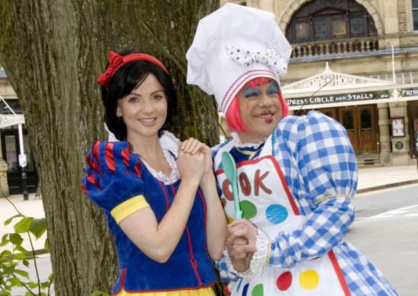 Lucy Dixon and James Holmes star in Snow White and the Seven Dwarfs at Buxton Opera House.