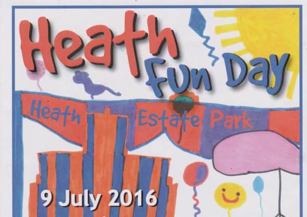 Pictured is a flyer for Heath Fun Day, which is taking place from 10am to 2pm, on Saturday, July 9.