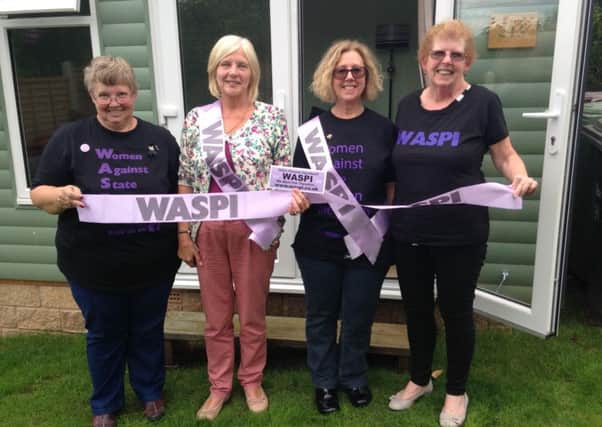 Angela Madden, right, with fellow WASPIS