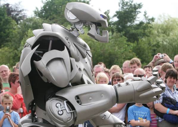 Popular favourite Titan the Robot entertains the crowds at the 178th Bakewell Agricultural Show.