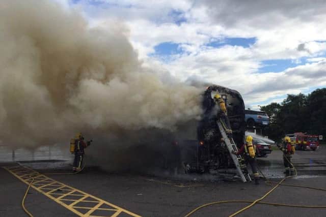 The incident involved a coach which set fire on the motorway while carrying school children home from a trip to Alton Towers.