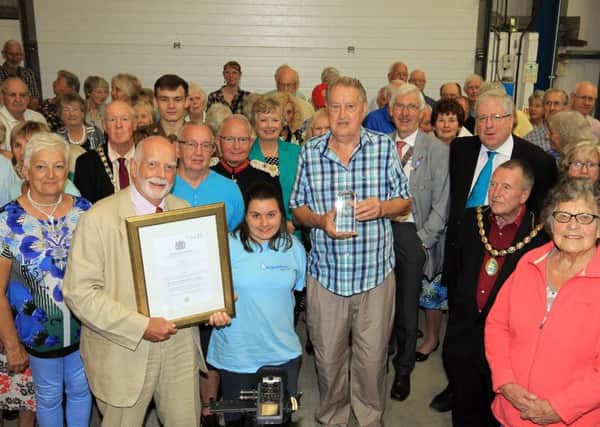 Aquabox, the charity managed by The Rotary Club of Wirksworth, has been awarded the Queen's Award for Voluntary Service Chairman of the Aquabox Trustees by The Lord Lieutenant of Derbyshire William Tucker.