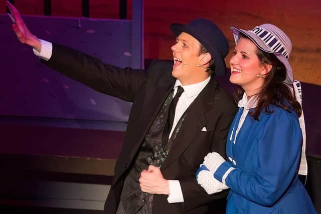 Adam Walker and Rebecca Stowe in Half a Sixpence at Sheffield's Montgomery Theatre.