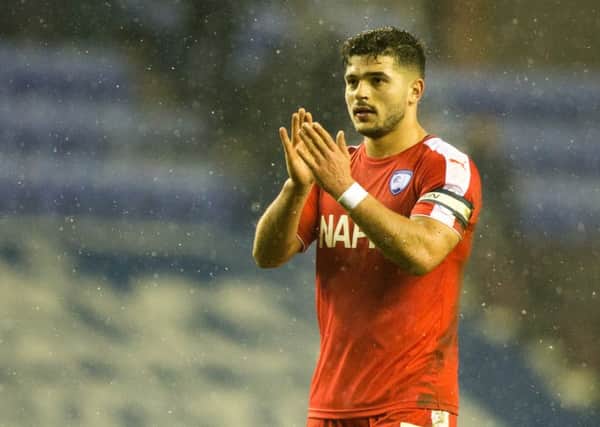 Wigan Athletic vs Chesterfield - Sam Morsy claps the travelling fans at full time - Pic By James Williamson