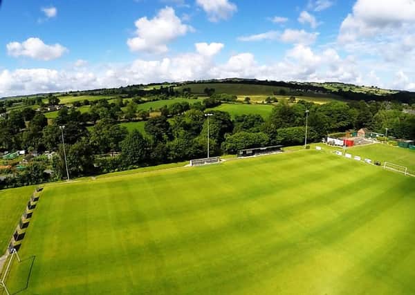 VIEW FOM THE SKY -- an aerial shot of the picturesque setting at Clay Cross Town's Mill Lane ground.