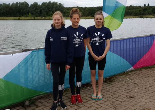 STAR TRIO -- from left, Chesterfield Swimming Club youngsters Laini Cooper, Chloe Stennett and Sofia Allen.