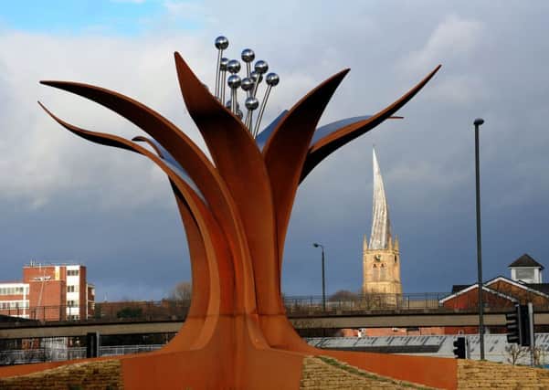 'Growth' on the Hornsbridge roundabout in Chesterfield.